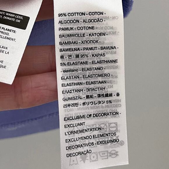 Levi's Womens Graphic T-Shirt L Blue Short Sleeve Slim Fit Logo Script Crew Neck - Picture 6 of 8